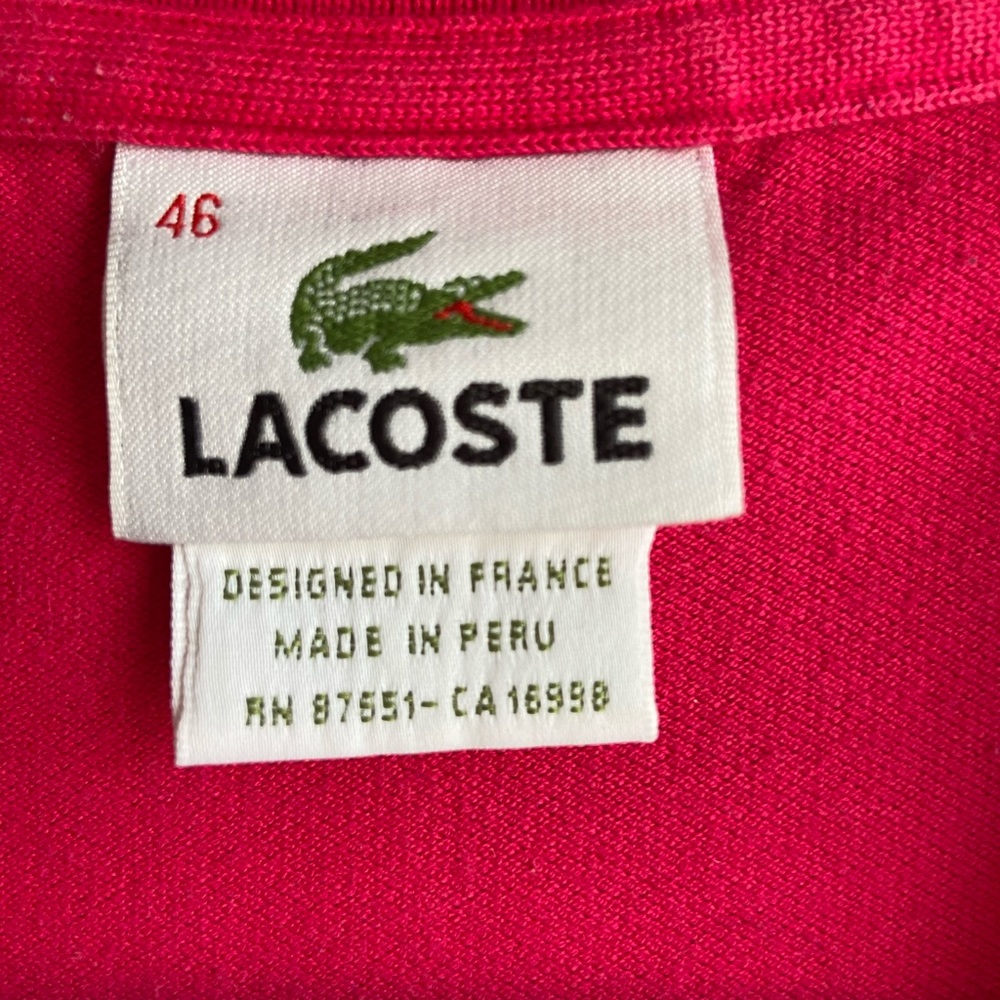 Lacoste Women's Hot Pink Short Sleeve Polo size 46 - Picture 3 of 7